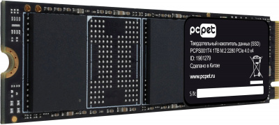 Накопитель SSD PC Pet PCI-E 4.0 x4 1TB PCPS001T4 OEM M.2 2280