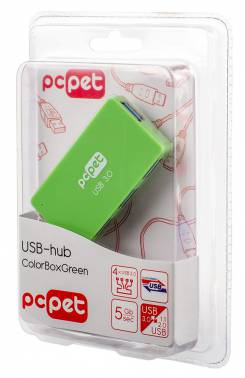 Хаб PC PET 4-port USB3.0 (ColorBoxGreen)